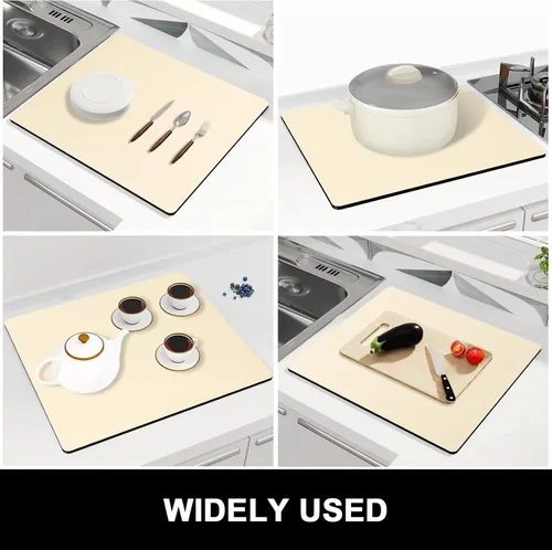 Miniatura 7 de Rnivvi Tapete de secado de platos para encimera de cocina, 16 x 18 pulgadas, bonita almohadilla de secado absorbente resistente al calor con goma