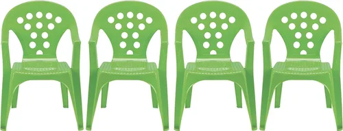 Miniatura 2 de Baby Lulu Sillas ligeras apilables para jugar, estudiar o cenar para niños, fabricadas en Italia, 4 sillas, colores brillantes, color azul bebé