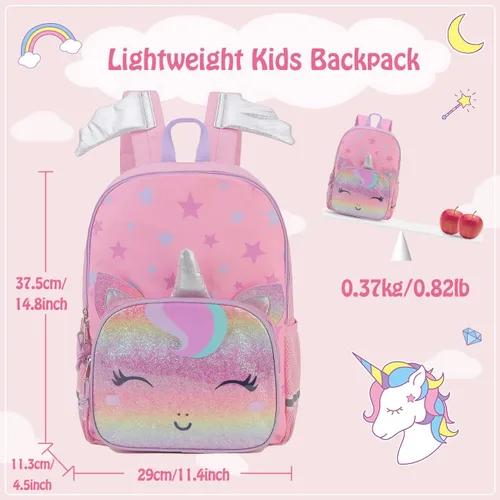 Miniatura 2 de VONXURY - Mochila preescolar ligera para niños pequeños con hebilla de pecho dinosaurio azul