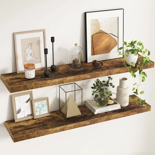 Miniatura 23 de Fun Memories Estantes flotantes – Estante de pared de 9.3 pulgadas de profundidad para decoración y almacenamiento – Estantería de exhibición