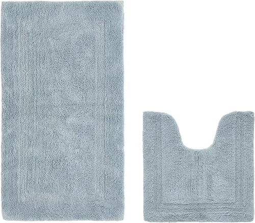 Miniatura 51 de Better Trends Alfombra de Inodoro en Forma de U Cubierta de Asiento de Inodoro de Lujo 100% Algodón Absorbente de Agua, Cubierta de Tapa Reversible