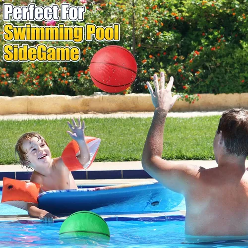 Miniatura 7 de Anzmtosn Mini Basketball Toys for Over Door Indoor Hoops - 7 Inch Pool Basketballs with Pump, Beach Balls, Water Toys for Inflatables Hoops