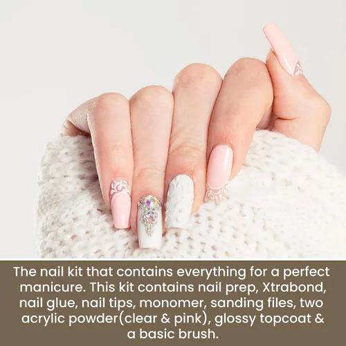 Miniatura 7 de Mia Secret Kit de uñas acrílicas para principiantes - Kit de uñas con polvo acrílico rosa y polvo acrílico transparente con todo - Kit de inicio