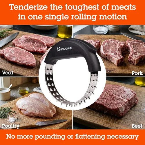 Miniatura 4 de Camerons Herramienta de barbacoa para ablandador de carne, cuchillas afiladas de acero inoxidable que rompen tendones duros en carne de res, aves