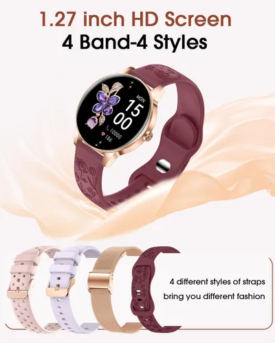 Miniatura 2 de Reloj inteligente para mujer (respuesta/hacer llamadas), reloj de seguimiento de actividad física de 1.27 pulgadas con más de 130 modos deportivos