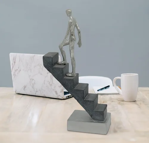 Miniatura 4 de Vaudagio Decoración moderna de escritorio 'Top of the Rock' – Escultura abstracta de 11 pulgadas como motivación – Figura moderna de decoración
