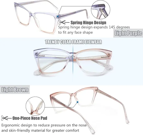 Miniatura 5 de Lentes de lectura de alta calidad para mujer, estilo Oprah, para lectura de computadora, anti luz azul, con marco irrompible TR90