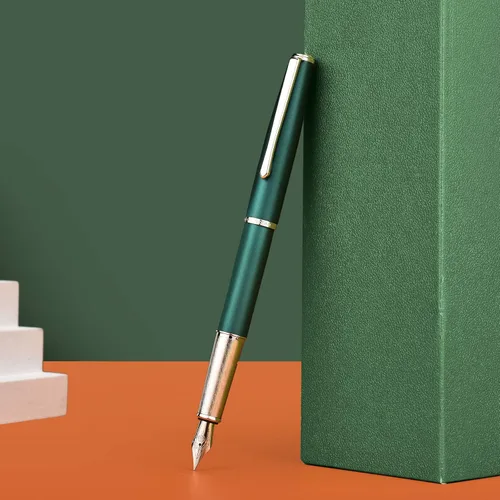 Miniatura 7 de Hongdian 920 - Pluma estilográfica de punta extrafina, color verde elegante con clip plateado