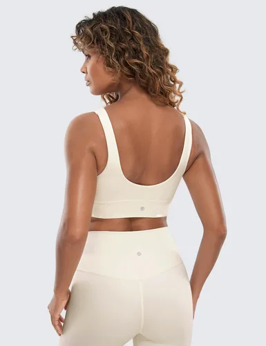 Miniatura 127 de CRZ YOGA Butterluxe - Brasier deportivo con espalda en U para mujer, cuello redondo, acolchado, de bajo impacto, para yoga, entrenamiento