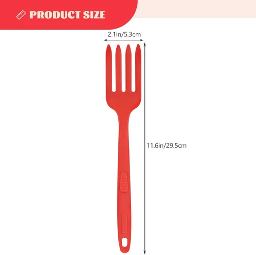 Miniatura 3 de Healeved Tenedor de cocina de silicona ergonómico reutilizable para pasta, tenedor lavable de cocina grande para ensaladas y fideos y diseño