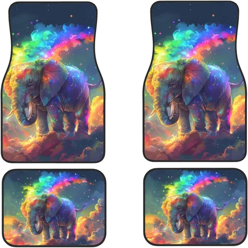 Miniatura 9 de Juego completo de 4 alfombrillas delanteras y traseras para automóvil, con bandera estadounidense, color negro, juego completo de alfombrillas