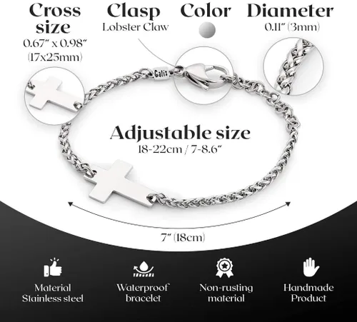 Miniatura 3 de Pulsera de cruz de cadena