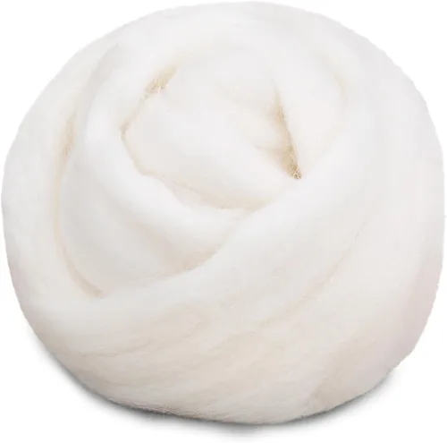 Miniatura 10 de Mayboos Lana de fieltro, lana natural coloreada de 1.76 onzas para fieltro de aguja, suministros de fieltro de lana pura hilo grueso para fieltro