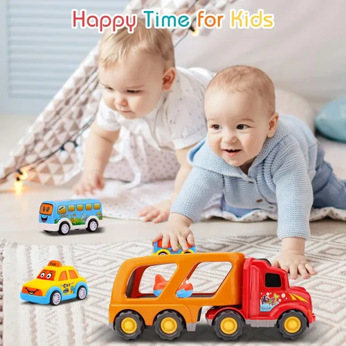 Miniatura 3 de Nicmore Camión transportador de juguetes para niños pequeños: juguete de transporte para niños de 1, 2, 3, 4 años, 18 meses, 5 en 1, regalo