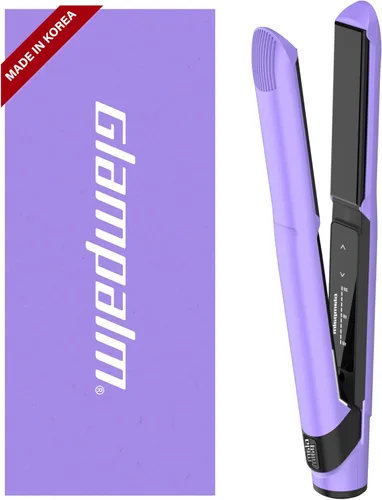 Miniatura 10 de GLAMPALM Plancha para el cabello 0.5" Plancha plana de cerámica infundida con Vita C, la herramienta profesional de salón n.º 1 de Corea