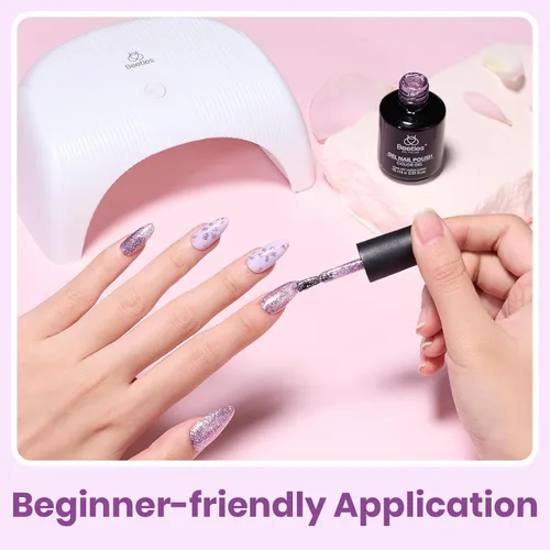 Miniatura 315 de Beetles - Esmalte de uñas de gel marrón – 0.5 onzas líquidas de esmalte de gel marrón oscuro, lámpara LED UV para uñas, regalo de manicura para I