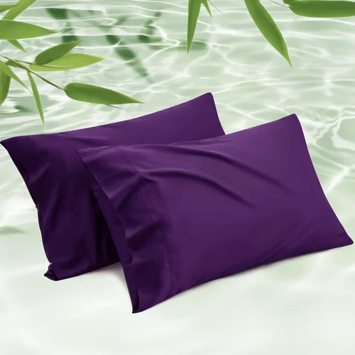 Miniatura 10 de Bedsure Juego de 2 fundas de almohada frescas de tamaño queen, rayón derivado de bambú, transpirables y suaves como la seda con cierre de sobre, 13