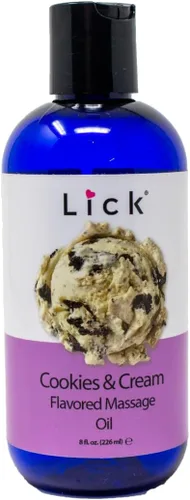 Miniatura 8 de Lick Aceite de masaje con sabor a galletas y crema, aceite de masaje comestible de postre cremoso con aceite de almendras dulces y vitamina E
