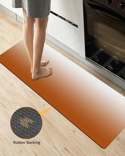 Miniatura 3 de Tapete de baño naranja degradado para bañera, antideslizante, de secado rápido y absorbente, tierra de diatomeas, fregadero, dormitorio, cocina