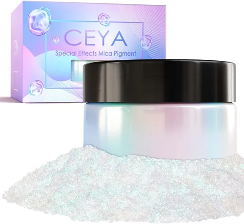 Miniatura 9 de Ceya Polvo de mica camaleón, 1.8 onzas/1.76 oz de polvo cromado Midnight Dream Chrome, pigmento de cambio de color con efecto nacarado de grado
