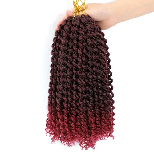 Miniatura 42 de Dansama - 7 paquetes de extensiones de cabello trenzado ondulado Passion Twist, extensiones de cabello de trenzas con ganchillo estilo mariposa, #1B