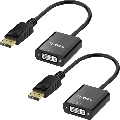 Miniatura 11 de Adaptador DisplayPort (DP) a DVI de Moread, adaptador de puerto de pantalla chapado en oro a DVI-D (macho a hembra) compatible con computadora