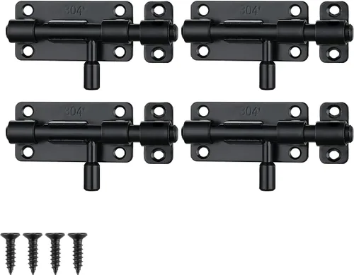Miniatura 10 de JQK Cierre de puerta con perno de barril, perno deslizante de puerta de 10,2 cm, acero inoxidable 304, cierres de puerta de seguridad con espesor