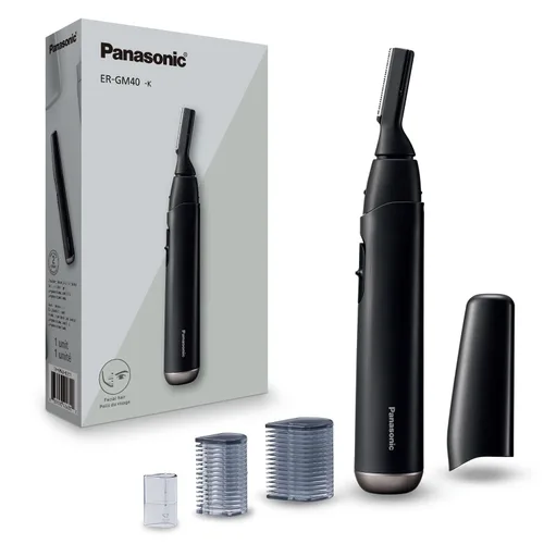 Miniatura 7 de Recortador de vello facial Panasonic para piel sensible, detalle unisex con cabezal flexible, suave para el acné, incluye 2 accesorios para cejas