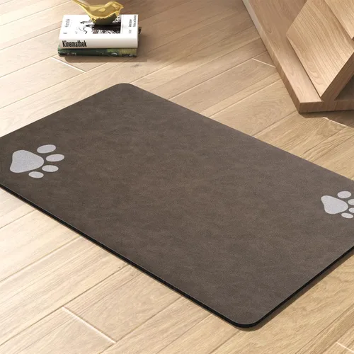 Miniatura 13 de Tapete para comedero de mascotas, absorbente, para tazón de alimentos y dispensador de agua del perro, no deja manchas, se seca rápido, de 23 x 34