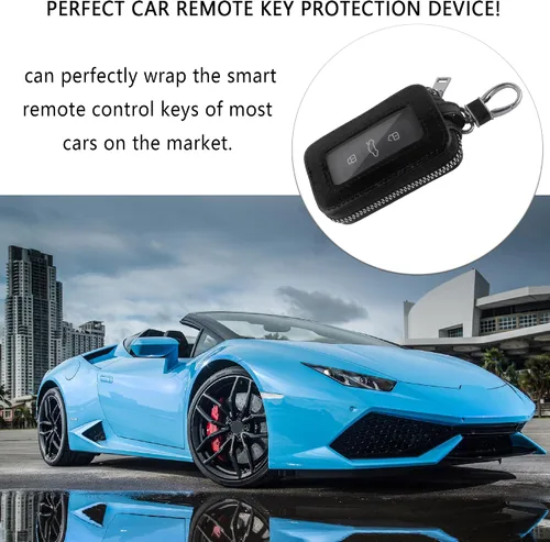 Miniatura 7 de Turcee Funda universal para llavero de automóvil, funda universal para llavero y mosquetón, soporte de cuero para llavero inteligente para automóvil
