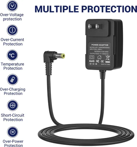 Miniatura 5 de Adaptador de 9.5V AC/DC para teclado Casio AD-E95100LU Cargador de fuente de alimentación SA-46 SA-47 LK-125 LK-127 CTK-240 CTK-245 CTK-1100