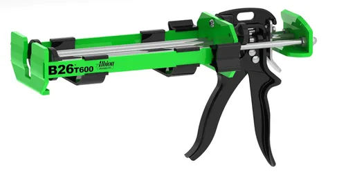 Albion Engineering Company B26T600 pistola de adhesivo de cartucho multicomponente manual de la serie B-Line, 1:1 Ratio (300 x 300 ml) & 2:1 Ratio