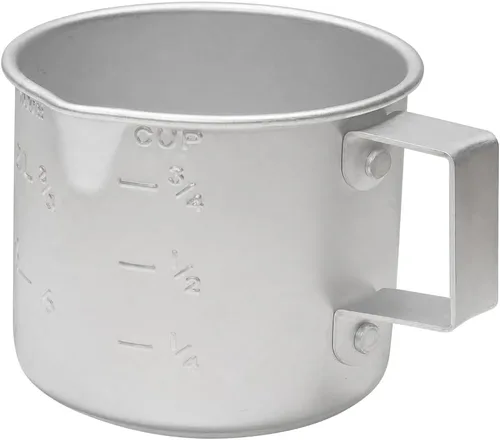 Better Houseware Taza medidora, taza medidora de metal de 8 onzas con mango y labio de vertido para líquido con marcas de fácil lectura para cocinar