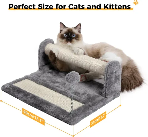 Miniatura 2 de PAWZ Road Poste rascador y almohadilla para gatos, postes y almohadillas para rascar cubiertos de sisal con pelota de juego, ideal para gatitos