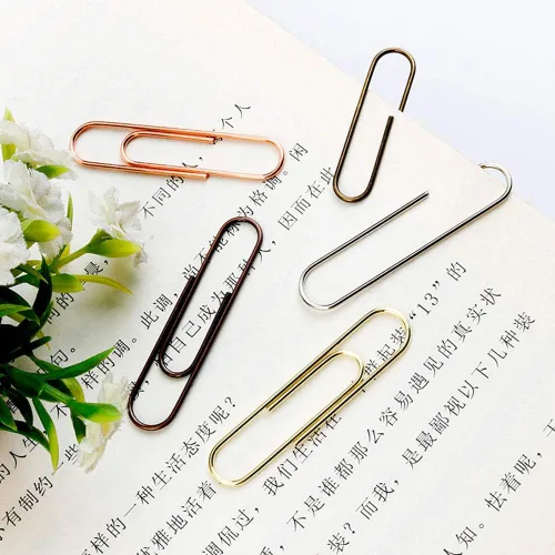 Miniatura 5 de 50 clips metálicos de 1.969 in para oficina, escuela y uso personal (bronce)