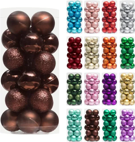 Miniatura 72 de XmasExp - Juego de 24 adornos de bola de Navidad mini irrompibles, adornos para árbol de Navidad, bolas de árbol de Navidad de 30 mm/1.18 pulgadas