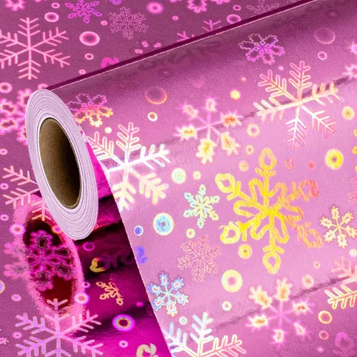Miniatura 9 de Homeral Rollo de papel de regalo rosa holográfico con galaxia rosa brillante para cumpleaños, baby shower, despedida de soltera, boda, día