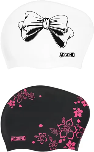 Miniatura 10 de Aegend - Gorros de natación para cabello largo, gorras de natación de silicona duraderas para mujeres, hombres, adultos, jóvenes, fáciles de poner