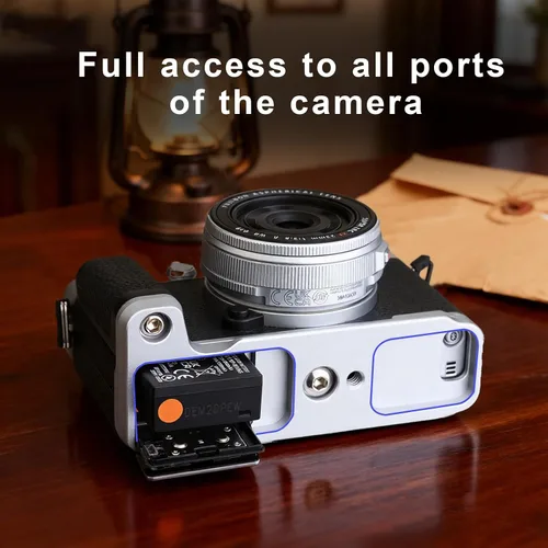 Miniatura 4 de Haoge Empuñadura para Fujifilm X-E5 Cuerpo de cámara en forma de L Soporte de agarre HG-FUXE5N-S Plata con Placa Estándar Arca-Swiss plata-placa