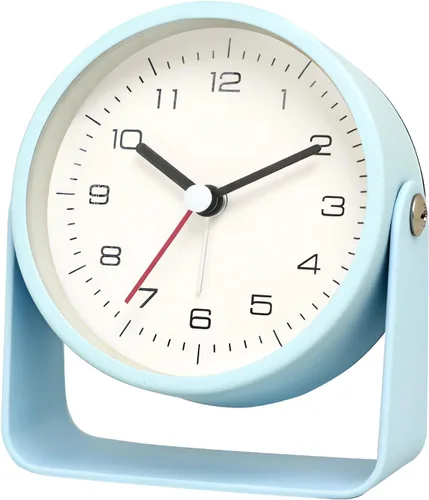 Miniatura 11 de Maxspace Reloj despertador clásico vintage, reloj despertador analógico retro de 3.5 pulgadas, cuarzo silencioso sin tictac con luz nocturna, reloj