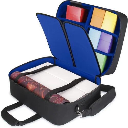 Bolsa de viaje USA Gear XL para mazo de cartas TCG MTG - Bolsa grande de almacenamiento para cartas MTG con correa de hombro acolchada, interior Azul