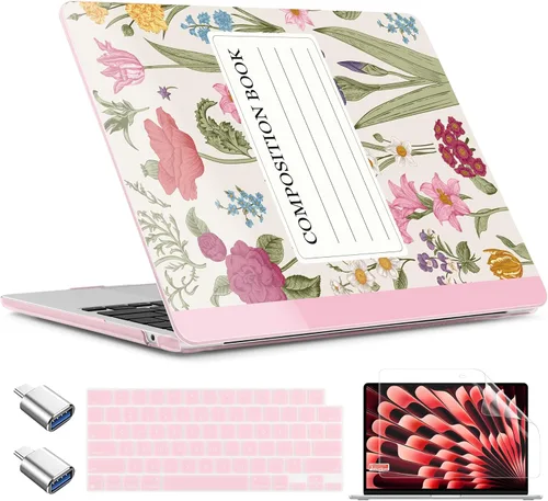 Miniatura 23 de TWOLSKOO Funda para MacBook Air de 15 pulgadas 2025 2024 2023 versión M4 A3241 M3 A3114 M2 A2941, carcasa rígida de plástico y protector