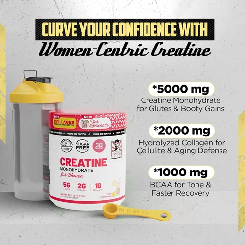 Miniatura 6 de Old School Labs Polvo de monohidrato de creatina de 5g con colágeno y BCAA Fórmula para mujeres después del entrenamiento para reparación