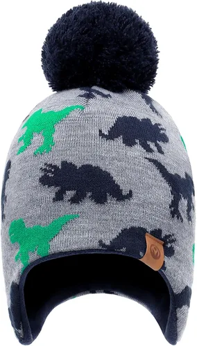 Miniatura 2 de Duoyeree - Gorro Beanie para niños y niñas, con pompón, forro acogedor, gorro de invierno
