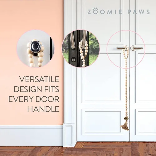 Miniatura 4 de Campana de entrenamiento para perros y cachorros, timbre de entrenamiento al aire libre - Zoomie Paws, cuentas de madera con campanas doradas Oro