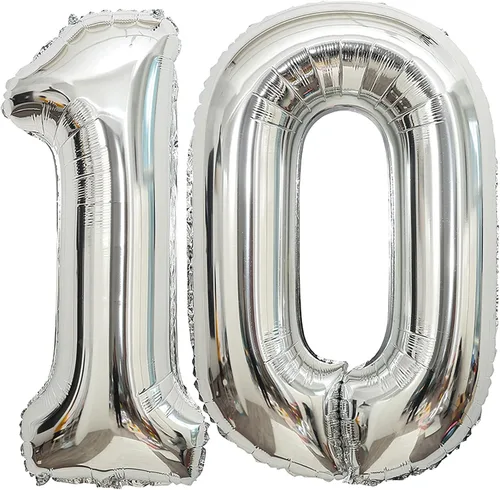 Miniatura 17 de Globos de 0 números plateados 0 globos de número 40 pulgadas número 0 globos de aluminio Mylar