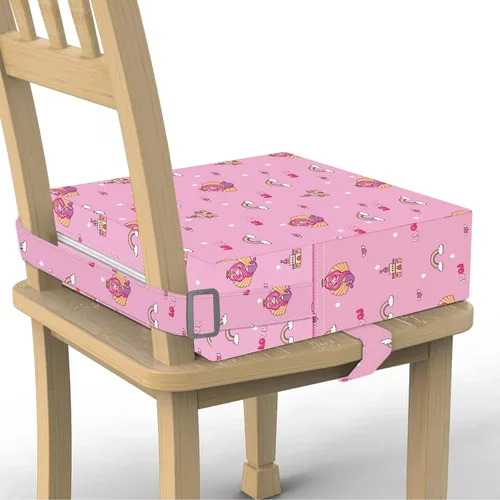Miniatura 15 de Asiento elevador infantil para mesa de comedor, de PU lavable con dobles correas seguras, fondo antideslizante, asiento elevador para comedor