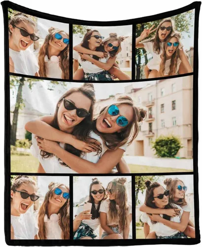 Miniatura 19 de Manta personalizada con tus fotos favoritas, manta personalizada con mis propias imágenes para familia, mamá, papá, hija, hijo, perro, hermanas