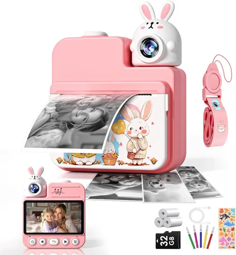 Cámara para niños con impresión instantánea, juguetes, regalos de Navidad y cumpleaños para niñas y niños, cámara digital para niños de 3.0" con