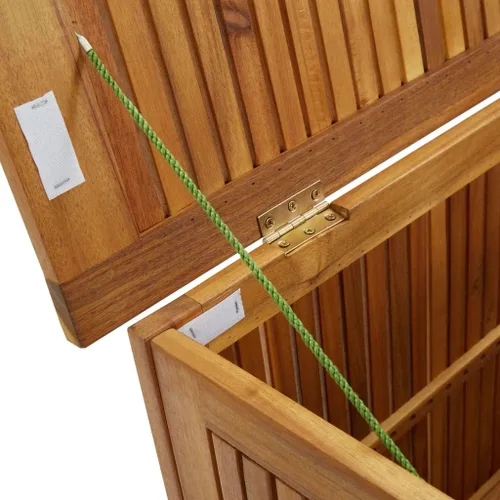 Miniatura 7 de Caja de almacenamiento para patio de 35.4 x 19.7 x 22.8 pulgadas, madera de acacia maciza para patio, jardín, contenedor de almacenamiento al aire
